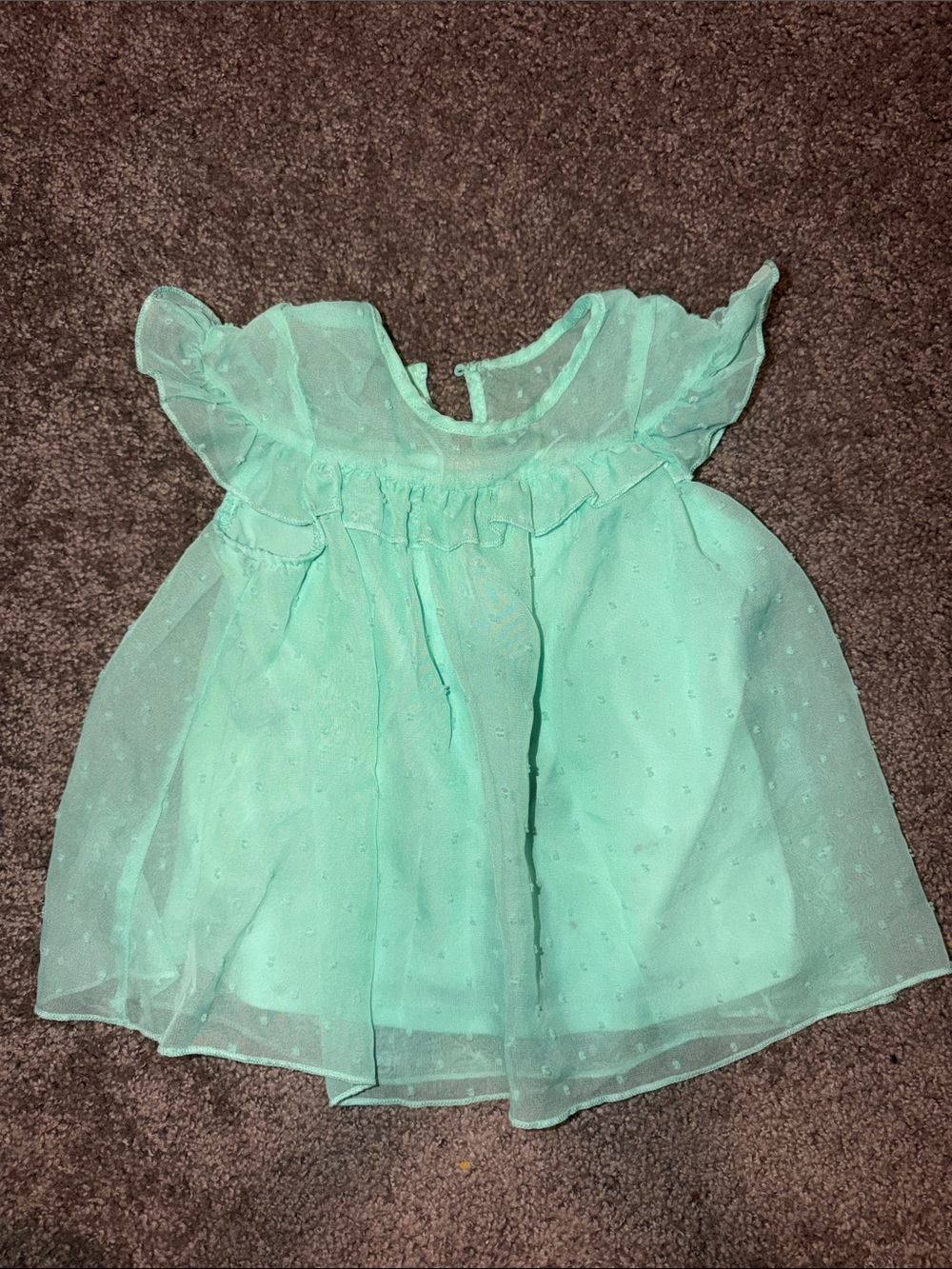 wonder nation Mint Green Sheer Ruffle Sleeve Top/ Dress
